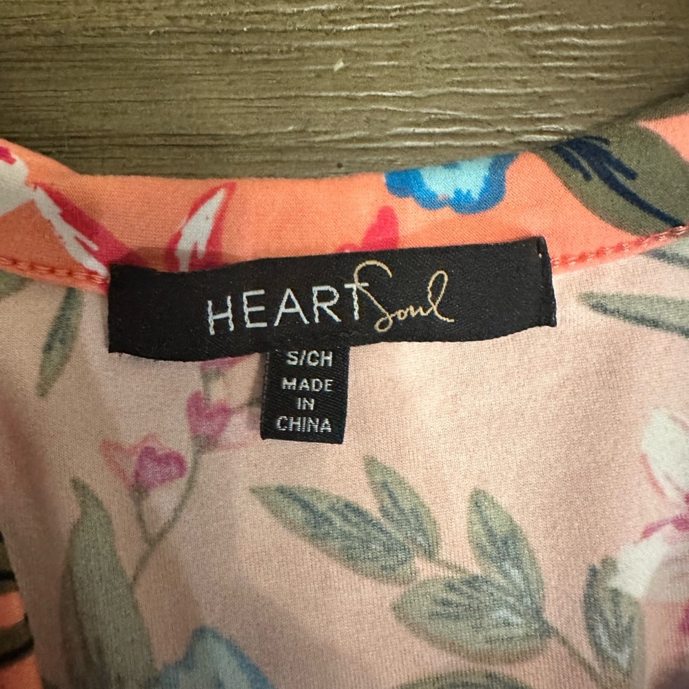 Heart Soul Floral Dress with Wait Tie Size Small